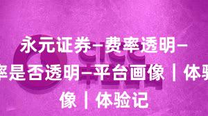 永元证券—费率透明—费率是否透明—平台画像｜体验记