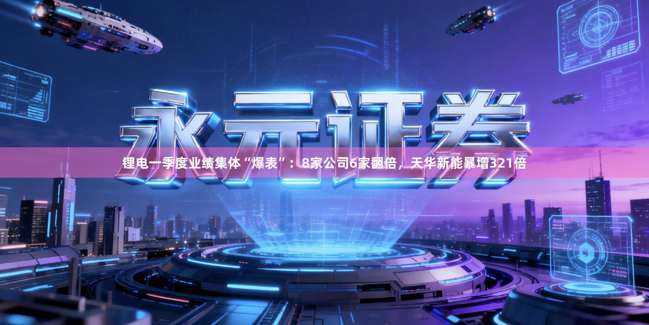 锂电一季度业绩集体“爆表”：8家公司6家翻倍，天华新能暴增321倍