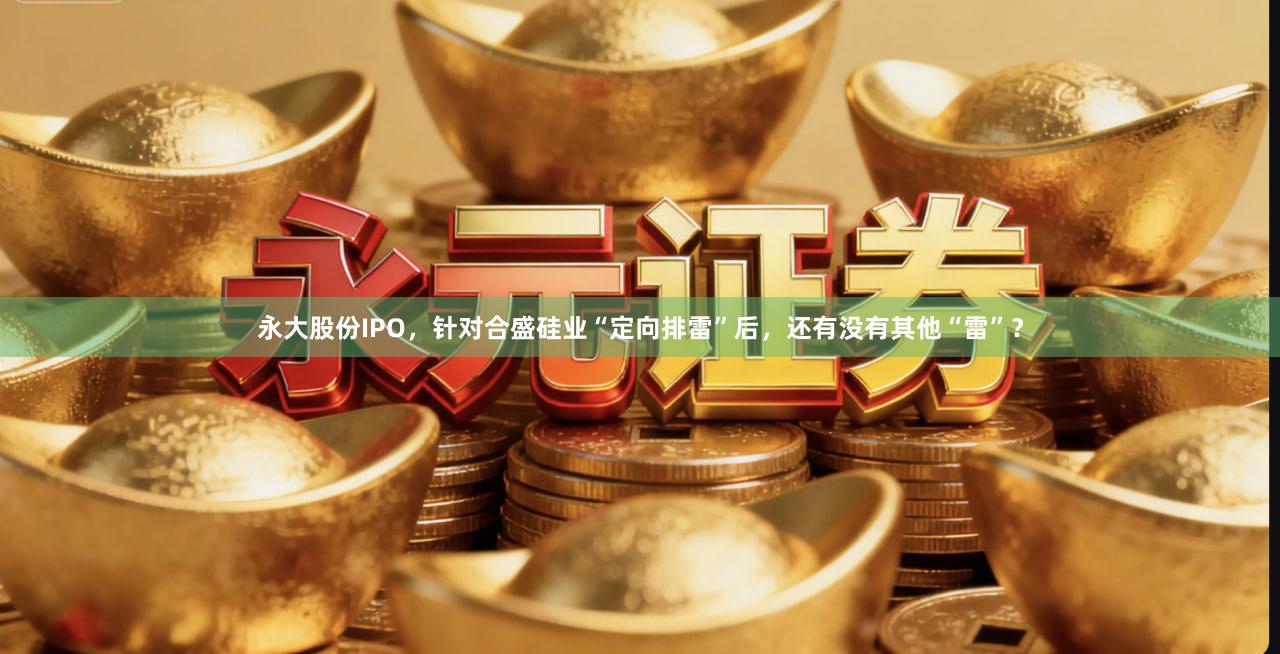 永大股份IPO，针对合盛硅业“定向排雷”后，还有没有其他“雷”？